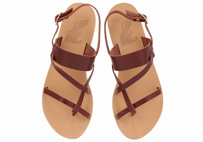 Ancient Greek Sandals Alethea Leather Achterband Sandalen Dames Koffie | QYL9378ZB