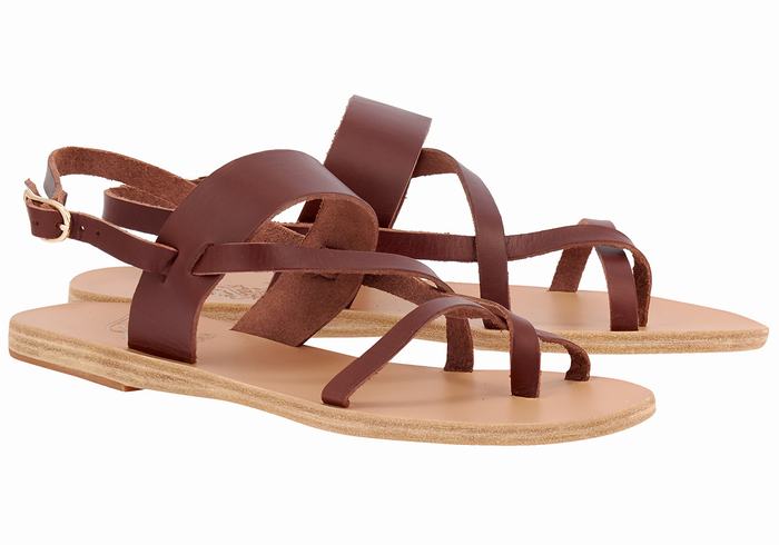 Ancient Greek Sandals Alethea Leather Achterband Sandalen Dames Koffie | QYL9378ZB