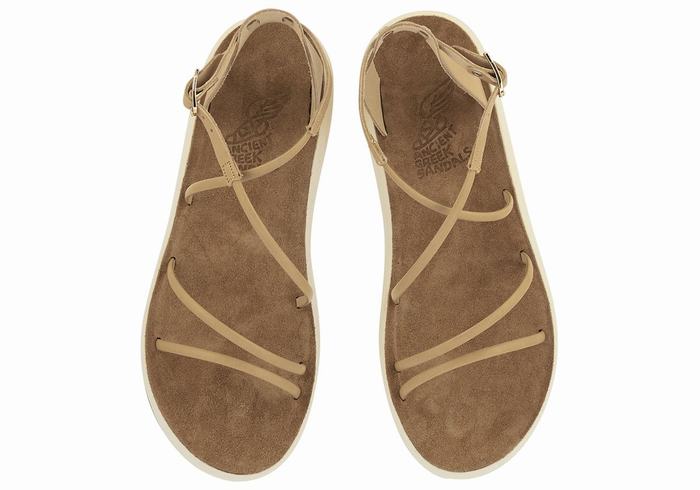 Ancient Greek Sandals Anastasia Comfort Sandalen Met Enkelbandje Dames Beige | OLE9995ZV