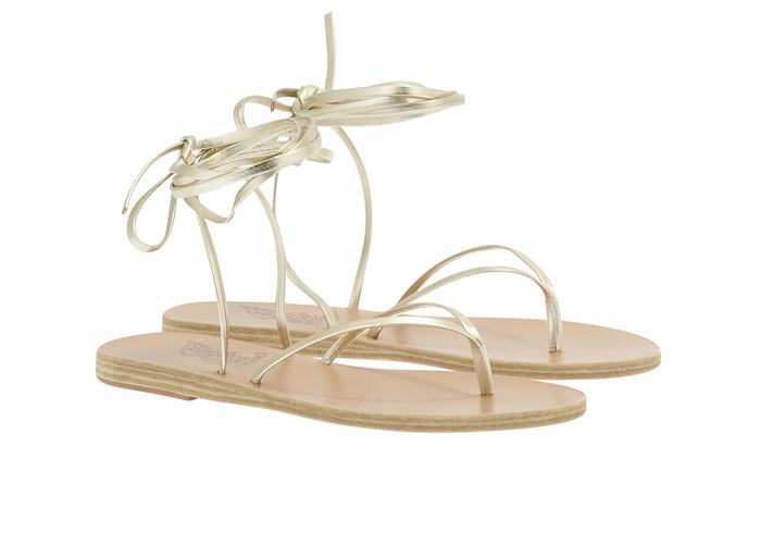 Ancient Greek Sandals Celia Gladiator Sandalen Dames Goud Wit | PHA5631SH