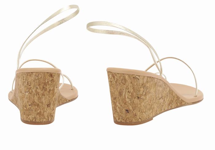Ancient Greek Sandals Chora Mid Sleehak Sandalen Dames Goud Wit | JIW3764QF