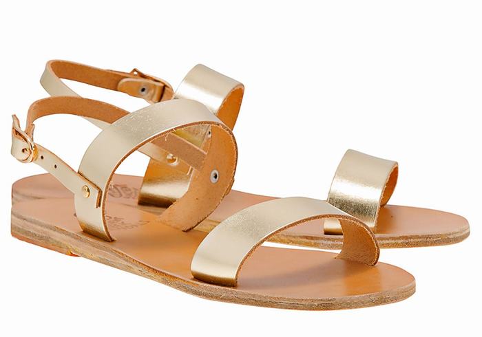 Ancient Greek Sandals Clio Achterband Sandalen Dames Goud Wit | EBI3047JT