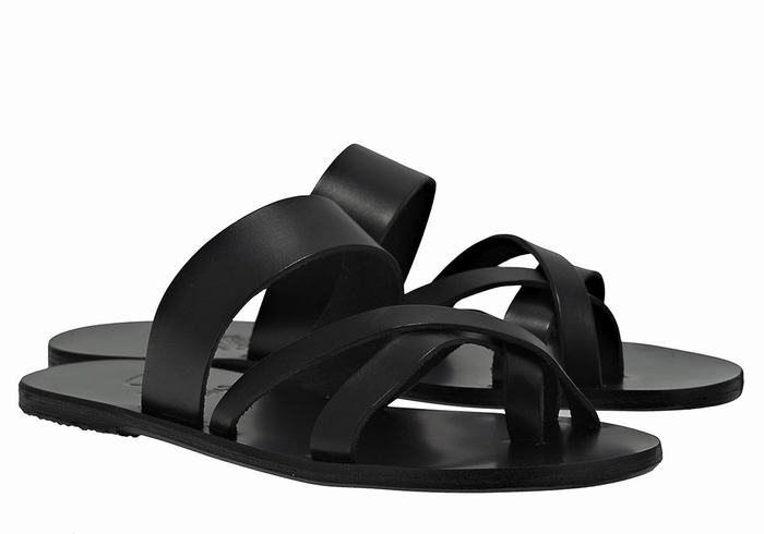 Ancient Greek Sandals Jason Leather Schuifsandalen Heren Zwart | RQM747YR