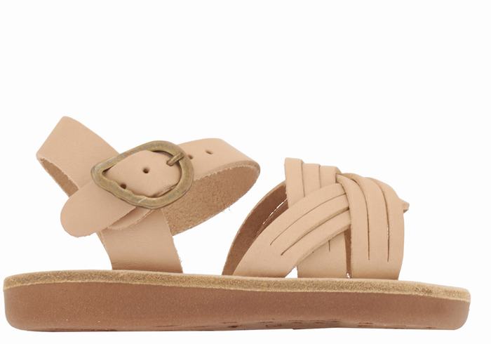 Ancient Greek Sandals Little Electra Soft Platte Sandalen Kinderen Beige | CQP7563VQ