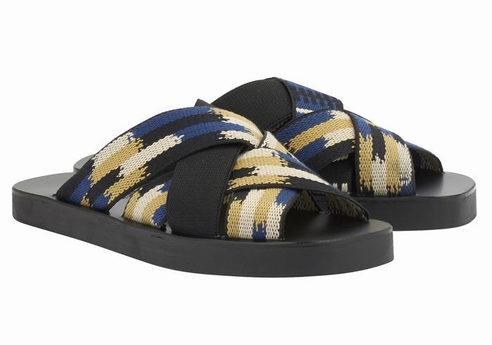 Ancient Greek Sandals Neoklis Schuifsandalen Heren Zwart Blauw | OCA3055QL
