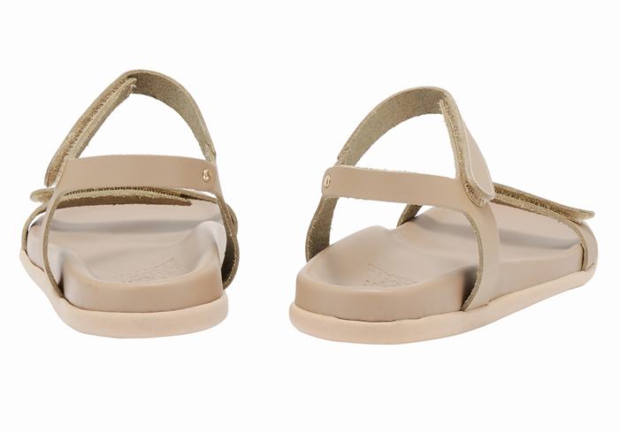 Ancient Greek Sandals Poros Achterband Sandalen Dames Grijs Bruin | LMF8757TK