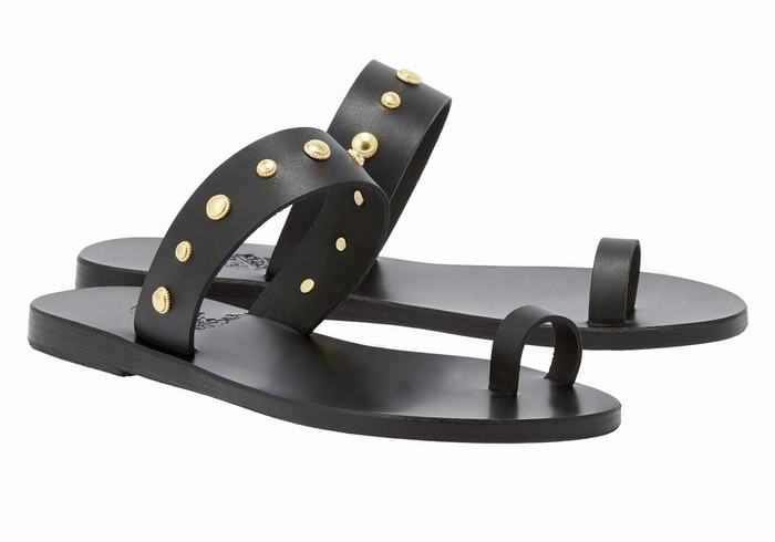 Ancient Greek Sandals Thalia Bee Teenpaal Sandalen Dames Zwart | SLN2415NN